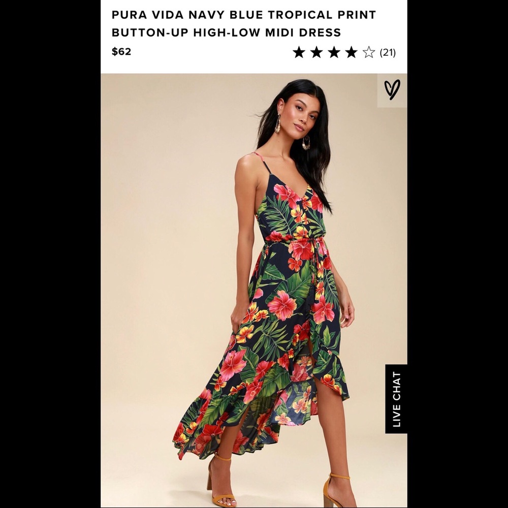 Lulus Pura Vida Tropical Print Dress